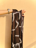 Black Silk Striped Scarf – Elegant Lightweight Wrap for Formal & Casual Wear