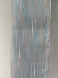 Sky Blue Tissue Scarf with White, Beige & Blue Embroidery – Elegant Sheer Wrap by Hayaam