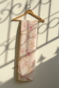 Pink Petals on Off-White Cotton Scarf – Floral Printed Wrap by Hayaam